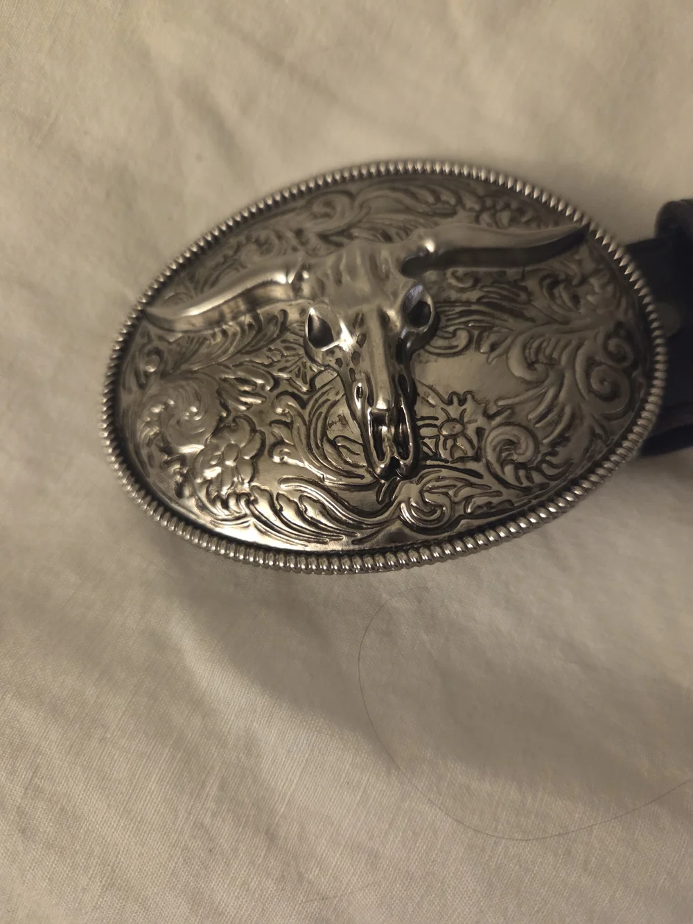 Idyllwind Silver Longhorn Floral Embossed Belt Buckle